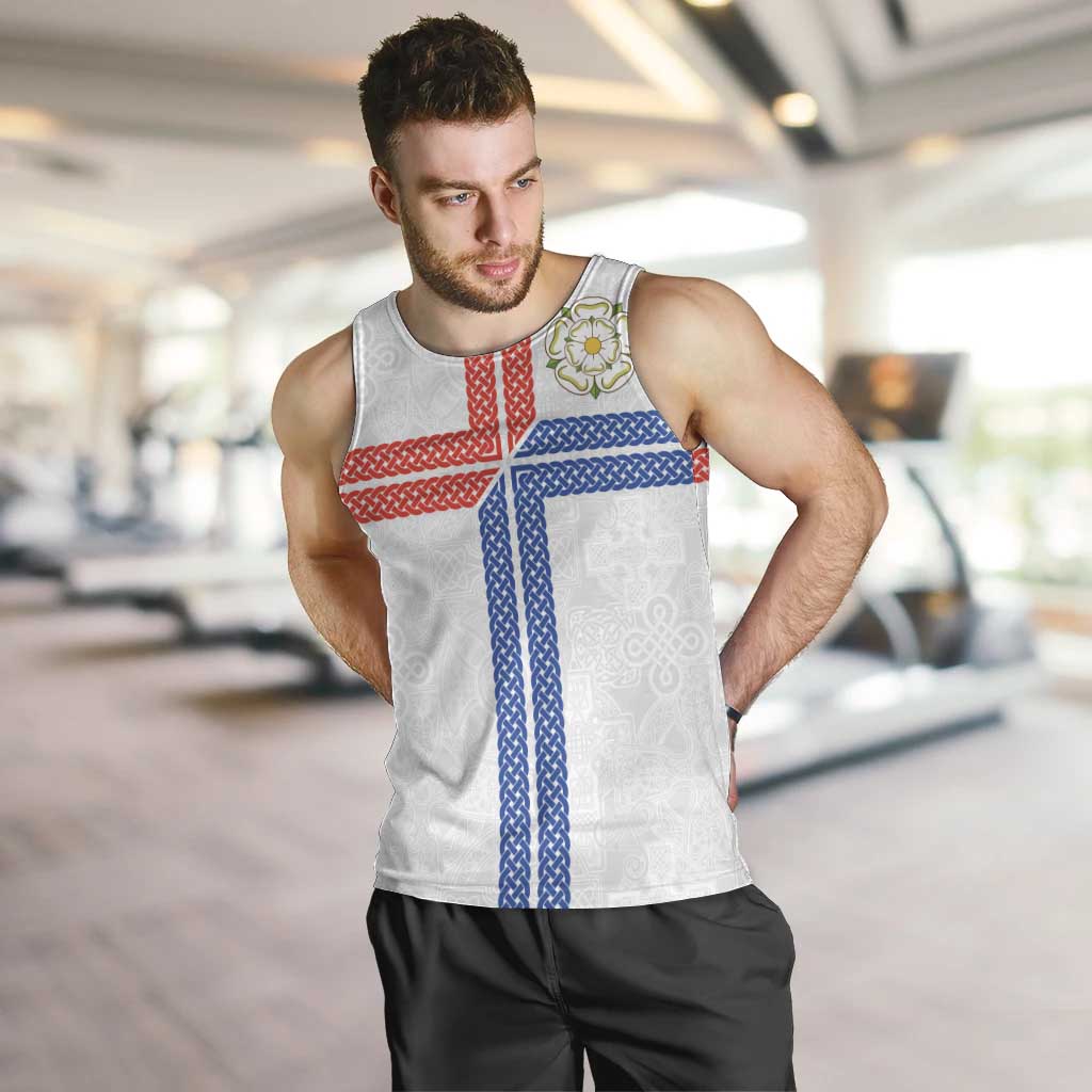 Personalized Yorkshire Celtic Heritage Men Tank Top Cross Style - Wonder Print Shop