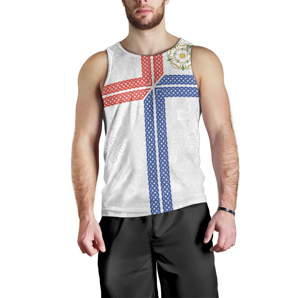 Personalized Yorkshire Celtic Heritage Men Tank Top Cross Style - Wonder Print Shop