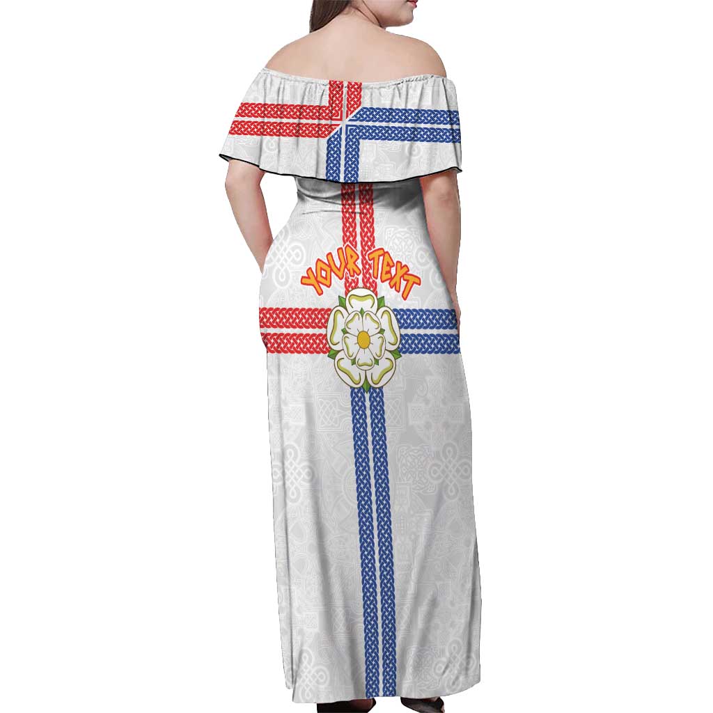 Personalized Yorkshire Celtic Heritage Off Shoulder Maxi Dress Cross Style - Wonder Print Shop