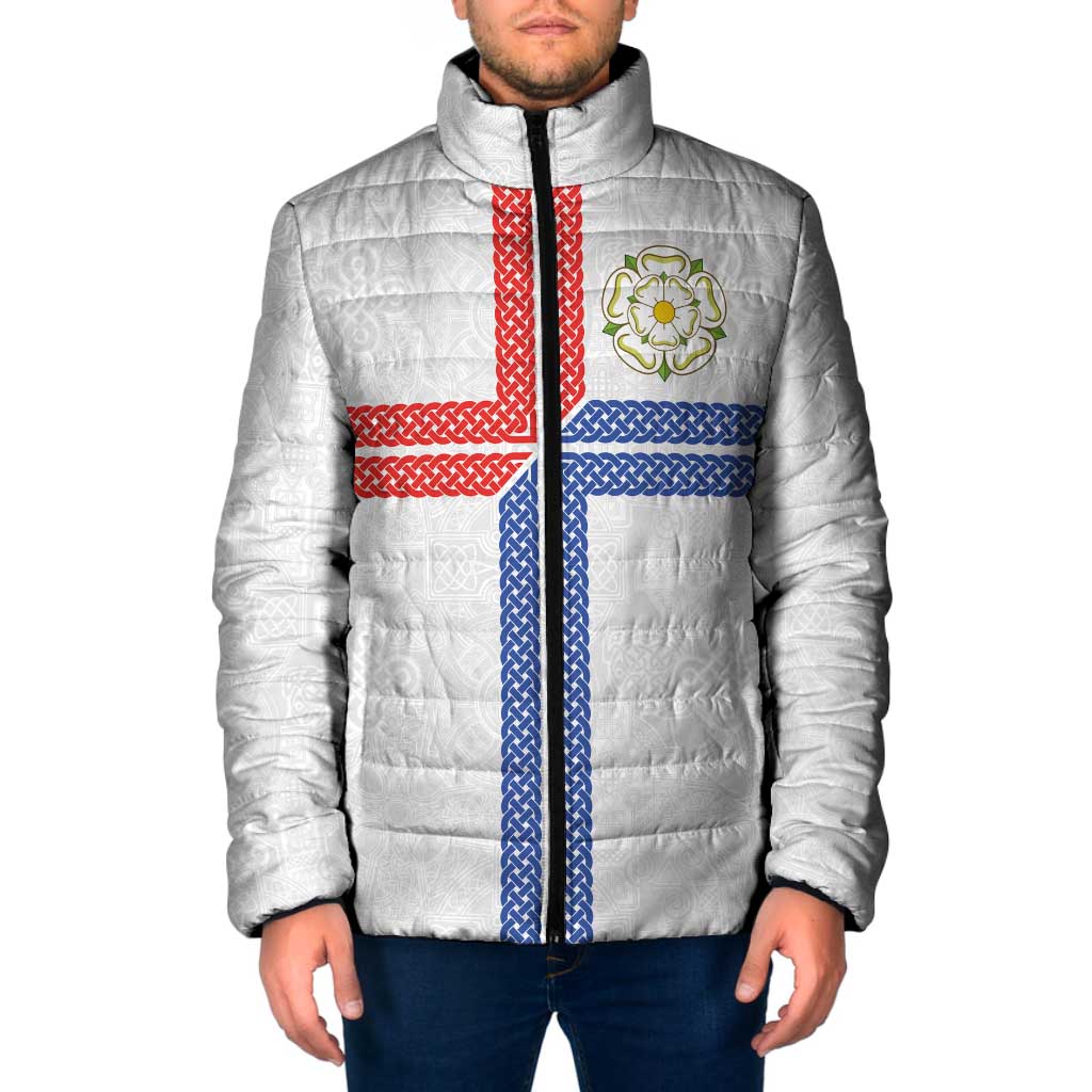 Personalized Yorkshire Celtic Heritage Padded Jacket Cross Style - Wonder Print Shop