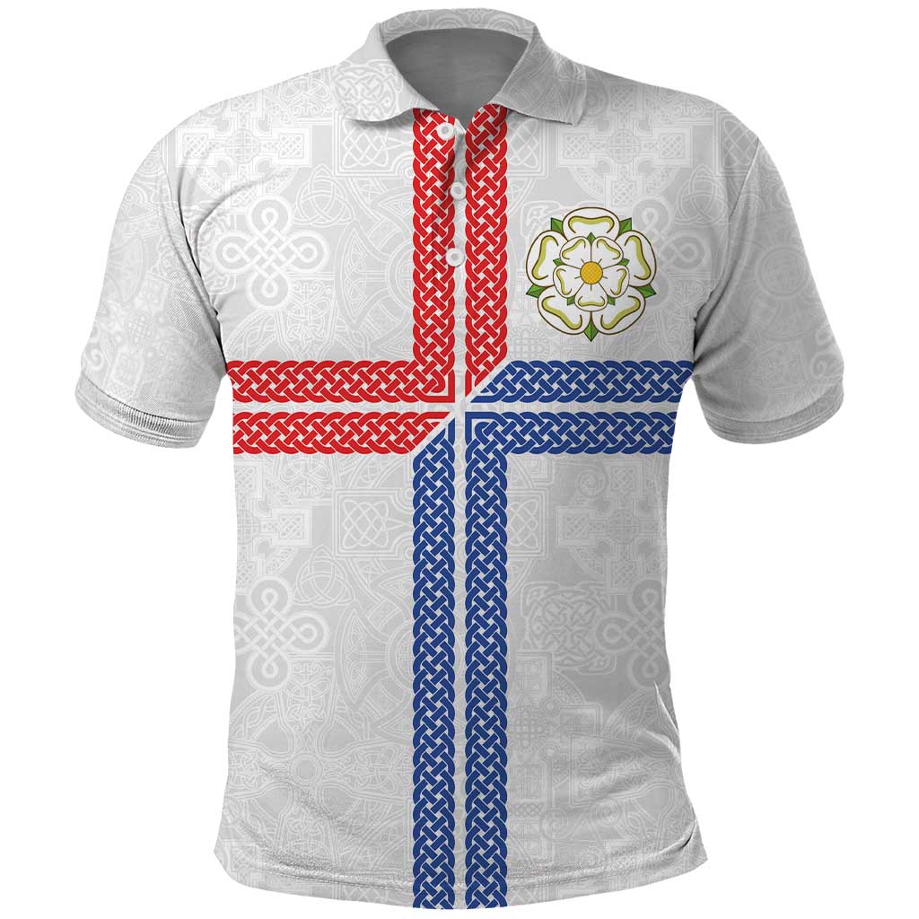 Personalized Yorkshire Celtic Heritage Polo Shirt Cross Style - Wonder Print Shop