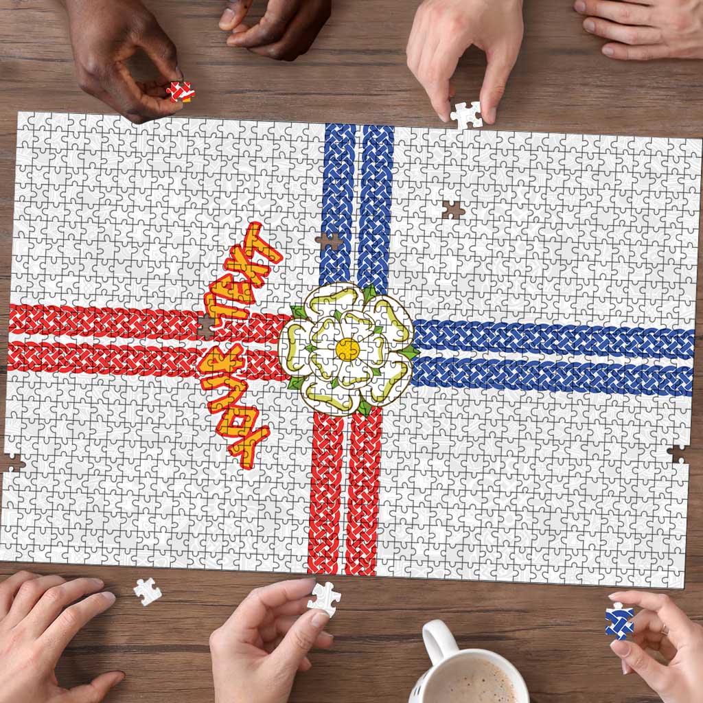 Personalized Yorkshire Celtic Heritage Puzzle Cross Style - Wonder Print Shop