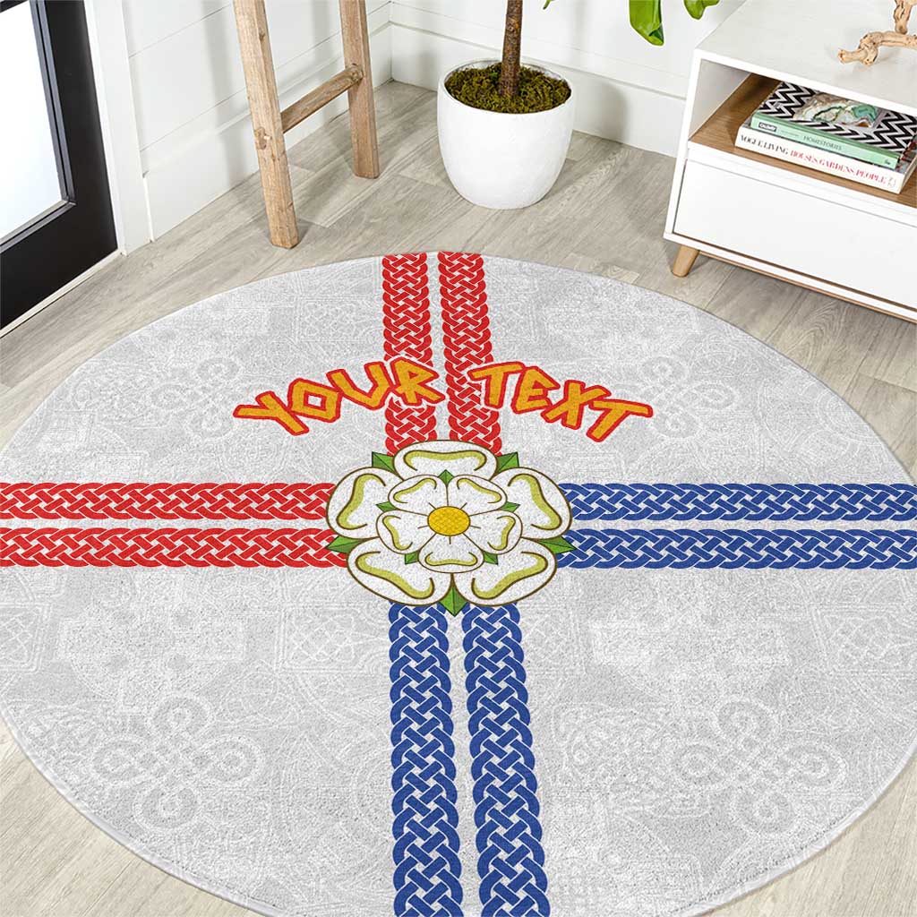 Personalized Yorkshire Celtic Heritage Round Carpet Cross Style - Wonder Print Shop