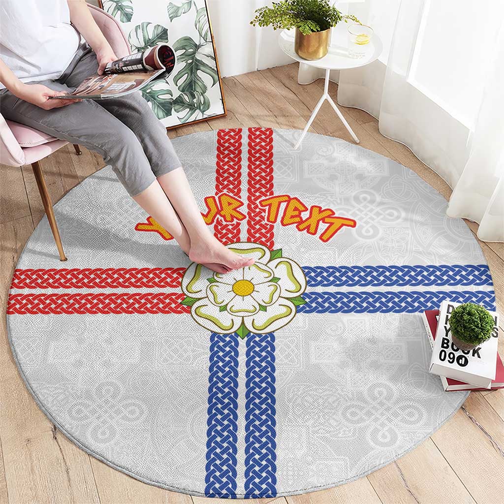 Personalized Yorkshire Celtic Heritage Round Carpet Cross Style - Wonder Print Shop