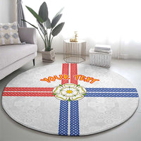 Personalized Yorkshire Celtic Heritage Round Carpet Cross Style - Wonder Print Shop