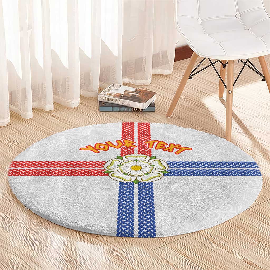 Personalized Yorkshire Celtic Heritage Round Carpet Cross Style - Wonder Print Shop