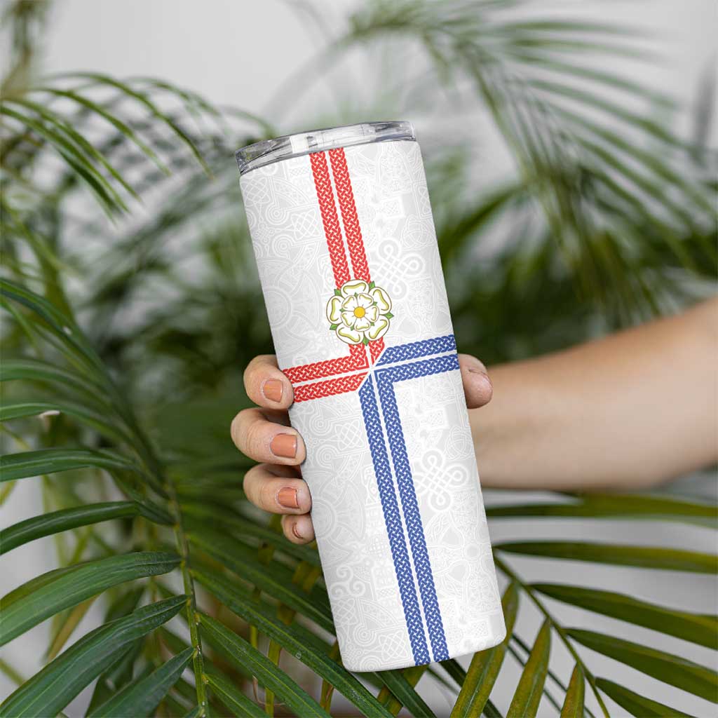 Personalized Yorkshire Celtic Heritage Skinny Tumbler Cross Style - Wonder Print Shop