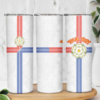 Personalized Yorkshire Celtic Heritage Skinny Tumbler Cross Style - Wonder Print Shop