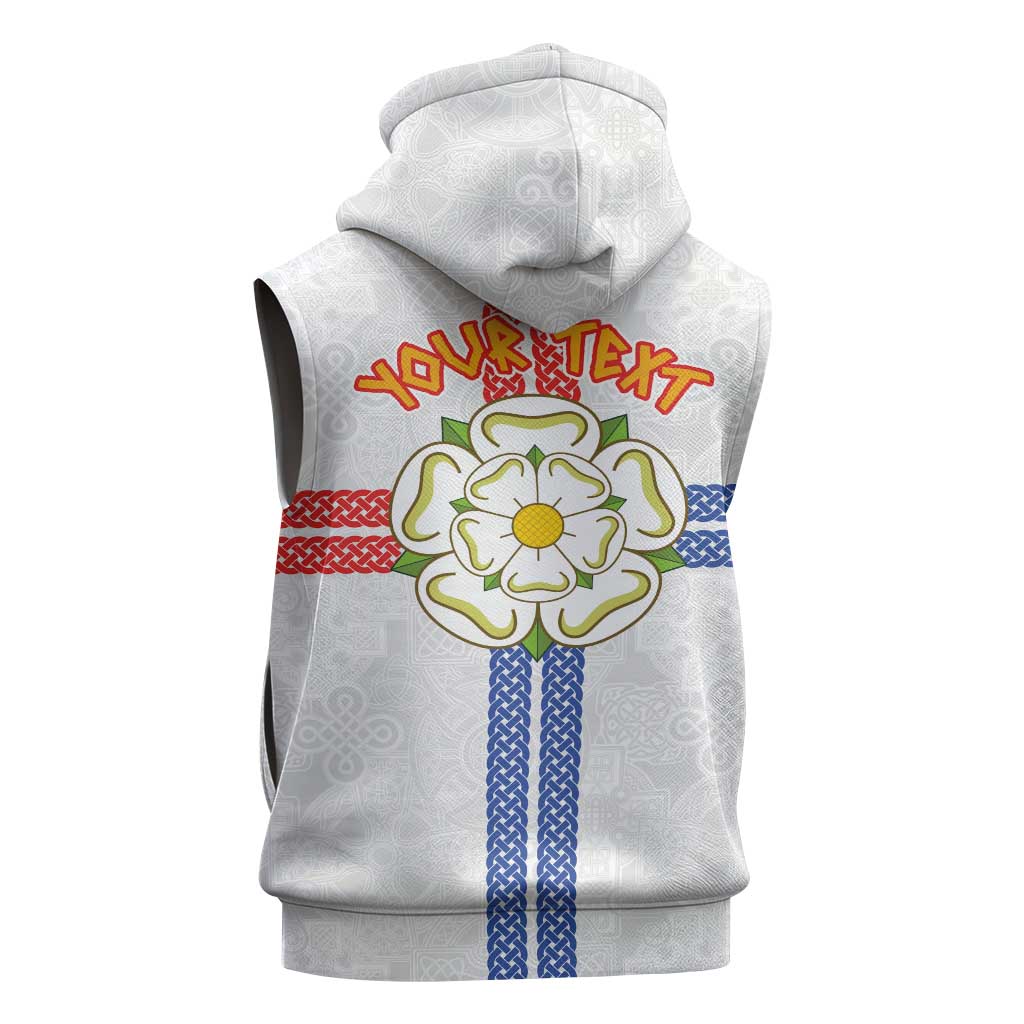 Personalized Yorkshire Celtic Heritage Sleeveless Zip Hoodie Cross Style - Wonder Print Shop