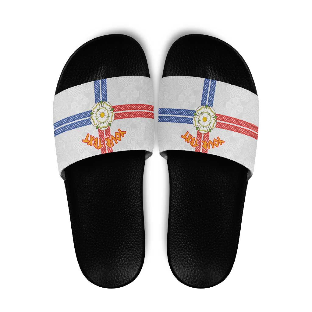 Personalized Yorkshire Celtic Heritage Slide Sandals Cross Style - Wonder Print Shop
