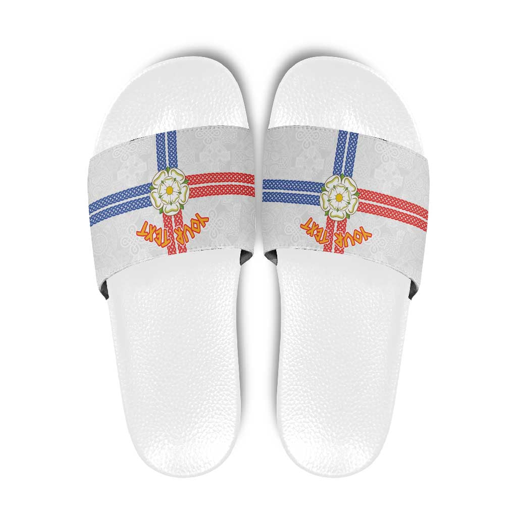 Personalized Yorkshire Celtic Heritage Slide Sandals Cross Style - Wonder Print Shop