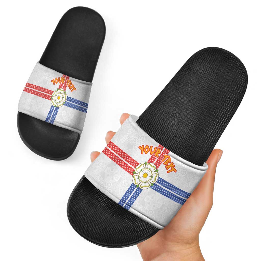 Personalized Yorkshire Celtic Heritage Slide Sandals Cross Style - Wonder Print Shop