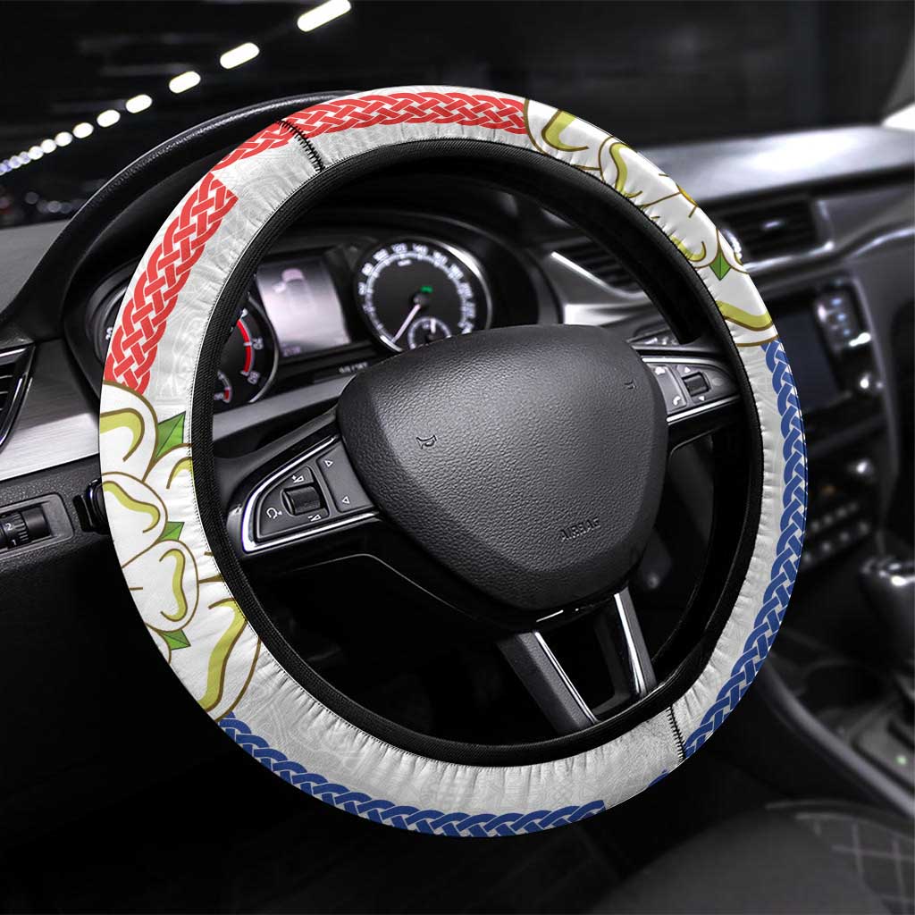 Yorkshire Celtic Heritage Steering Wheel Cover Cross Style - Wonder Print Shop