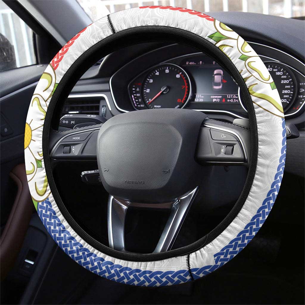 Yorkshire Celtic Heritage Steering Wheel Cover Cross Style - Wonder Print Shop