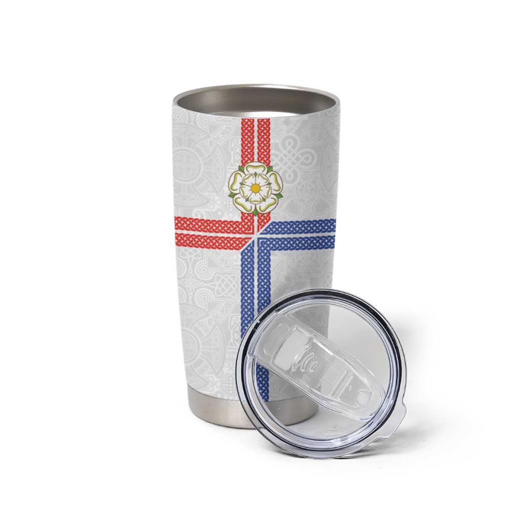 Personalized Yorkshire Celtic Heritage Tumbler Cup Cross Style - Wonder Print Shop