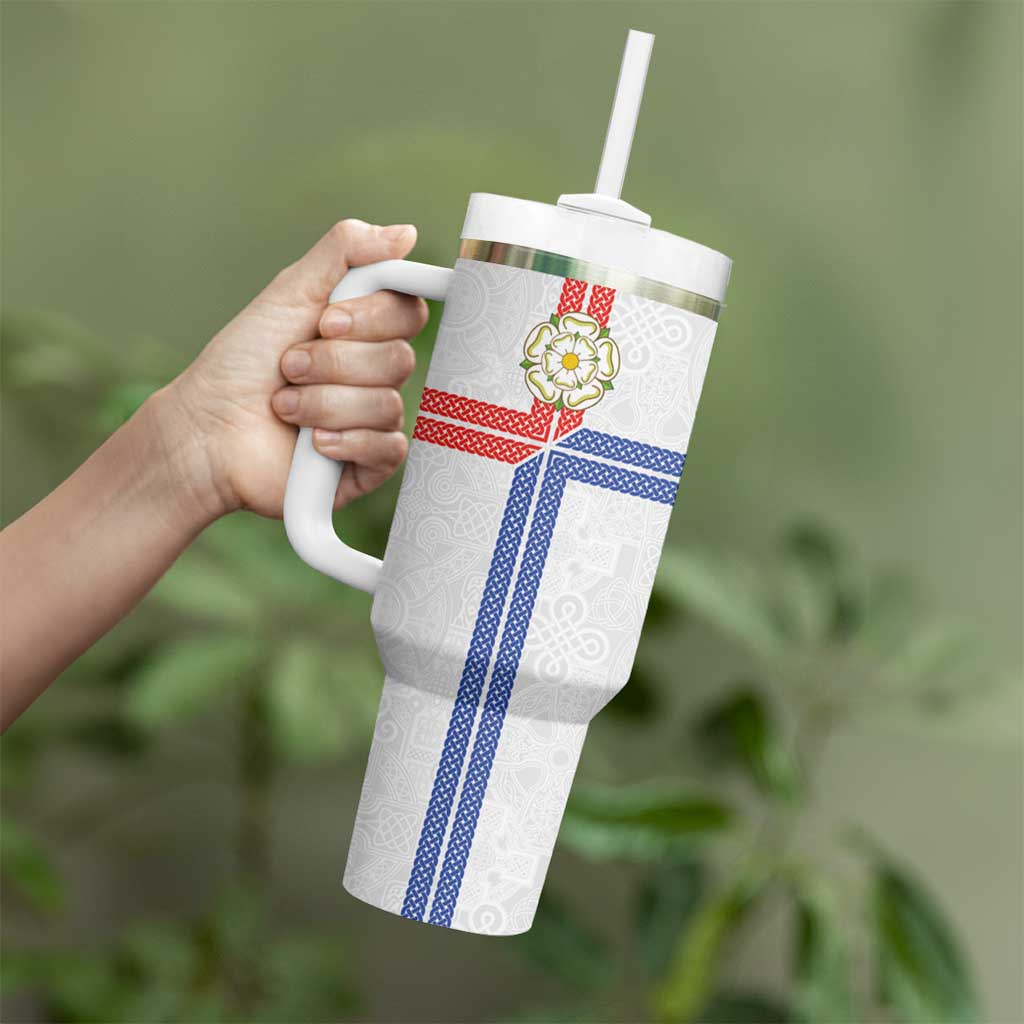 Personalized Yorkshire Celtic Heritage Tumbler With Handle Cross Style - Wonder Print Shop