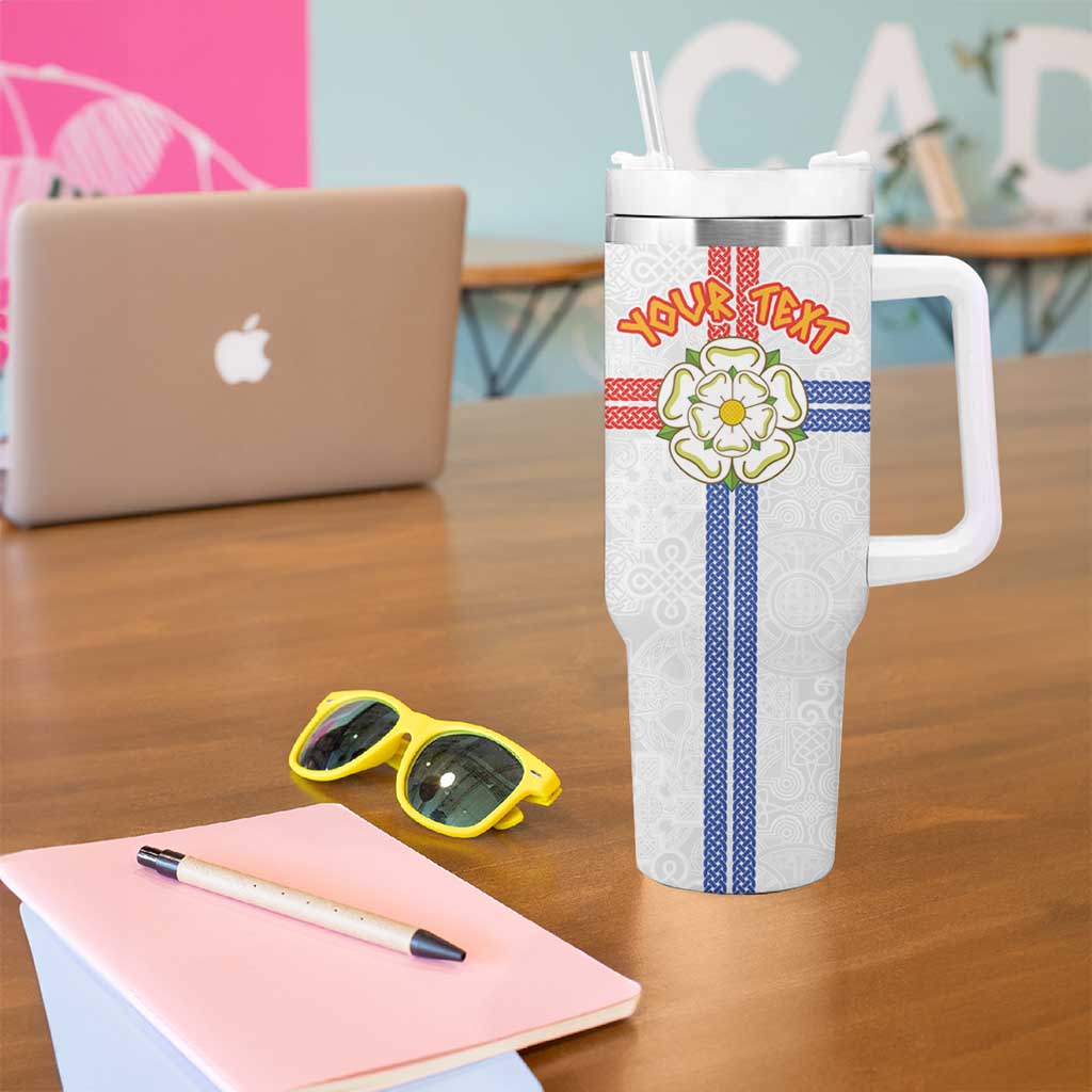 Personalized Yorkshire Celtic Heritage Tumbler With Handle Cross Style - Wonder Print Shop