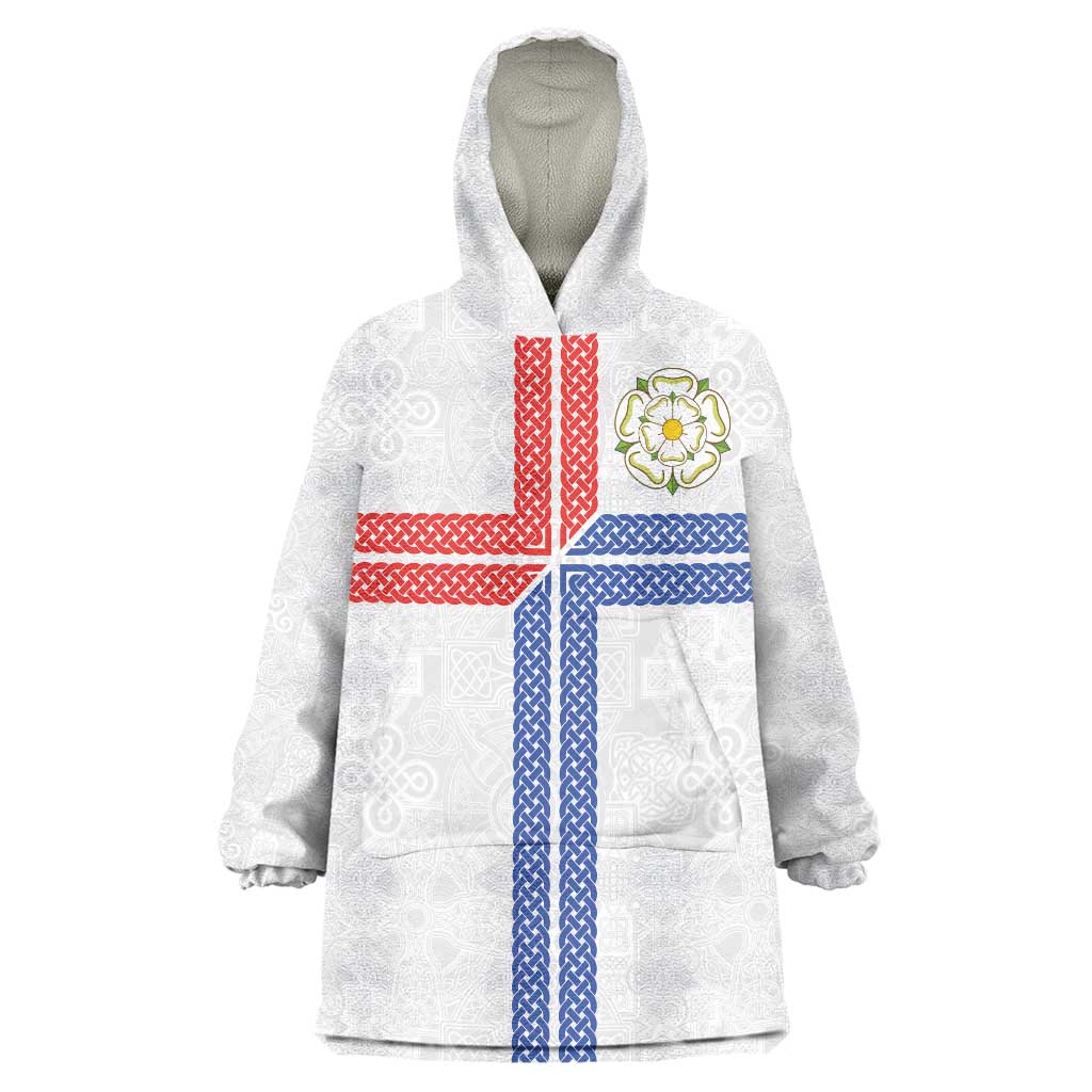 Personalized Yorkshire Celtic Heritage Wearable Blanket Hoodie Cross Style - Wonder Print Shop