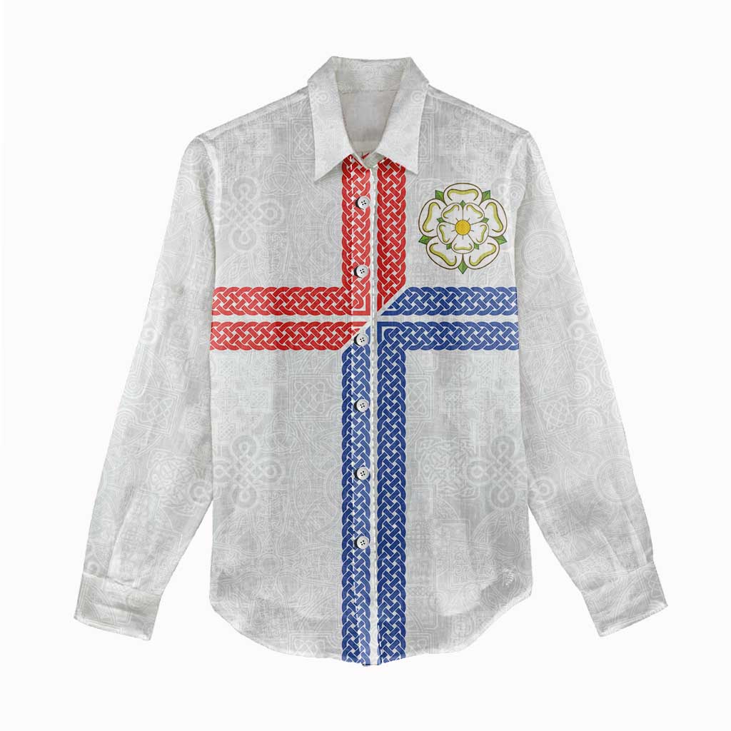 Personalized Yorkshire Celtic Heritage Women Casual Shirt Cross Style - Wonder Print Shop