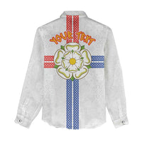 Personalized Yorkshire Celtic Heritage Women Casual Shirt Cross Style - Wonder Print Shop