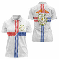 Personalized Yorkshire Celtic Heritage Women Polo Shirt Cross Style - Wonder Print Shop