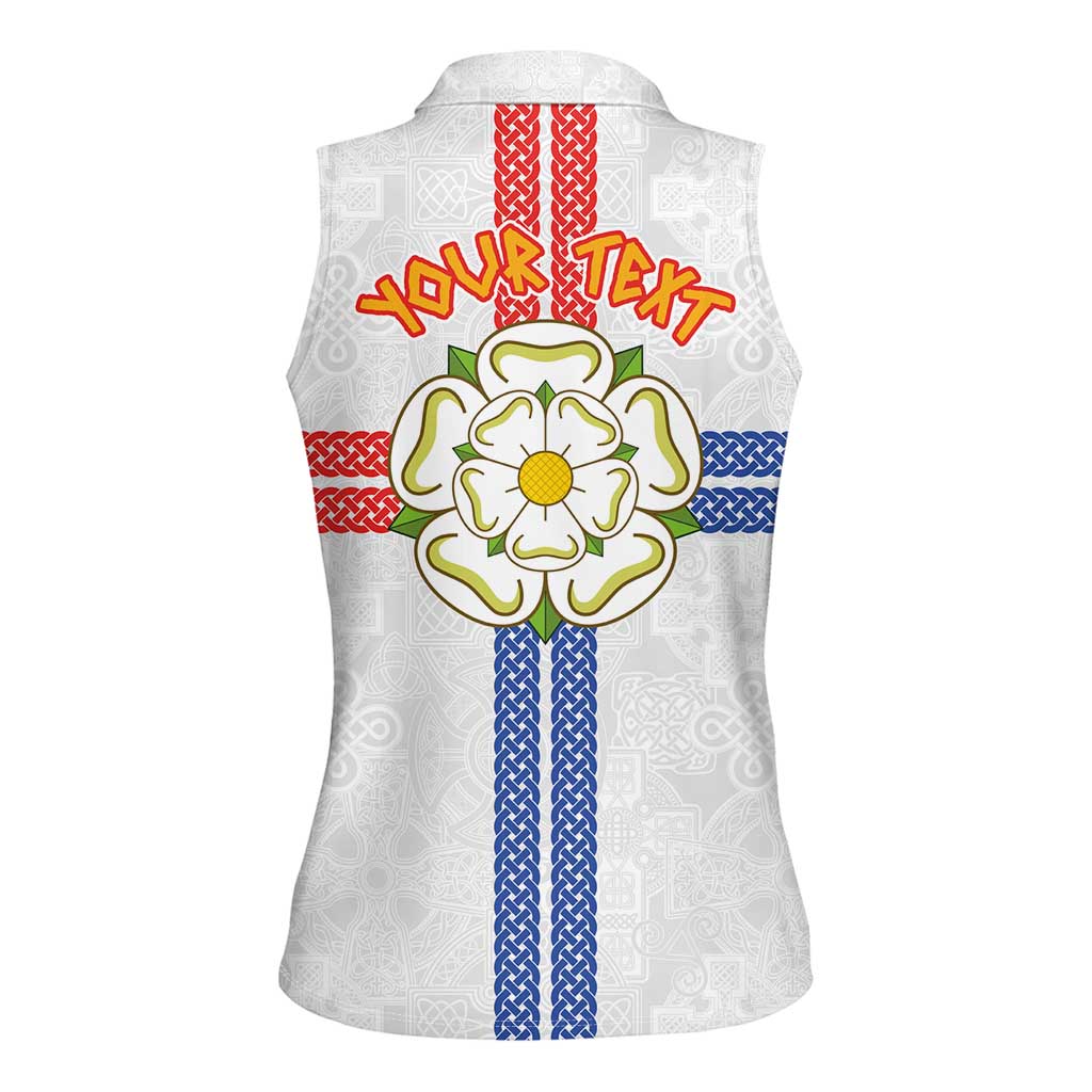 Personalized Yorkshire Celtic Heritage Women Sleeveless Polo Shirt Cross Style - Wonder Print Shop