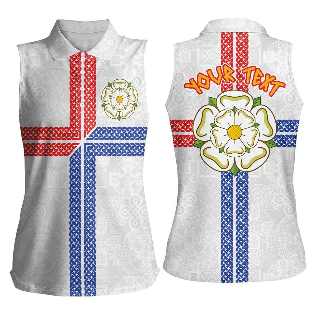 Personalized Yorkshire Celtic Heritage Women Sleeveless Polo Shirt Cross Style - Wonder Print Shop