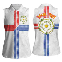 Personalized Yorkshire Celtic Heritage Women Sleeveless Polo Shirt Cross Style - Wonder Print Shop