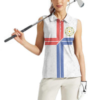 Personalized Yorkshire Celtic Heritage Women Sleeveless Polo Shirt Cross Style - Wonder Print Shop