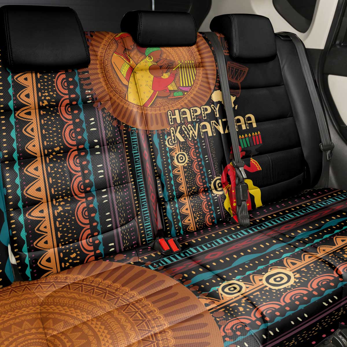 Happy Kwanzaa African Tribal Pattern Back Car Seat Cover - Wonder Print Shop