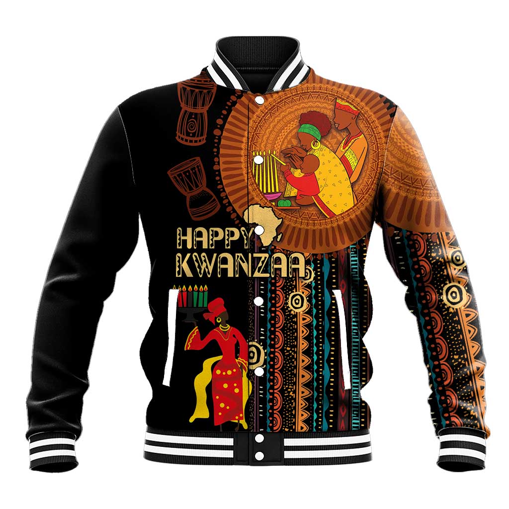 Happy Kwanzaa African Tribal Pattern Baseball Jacket - Wonder Print Shop