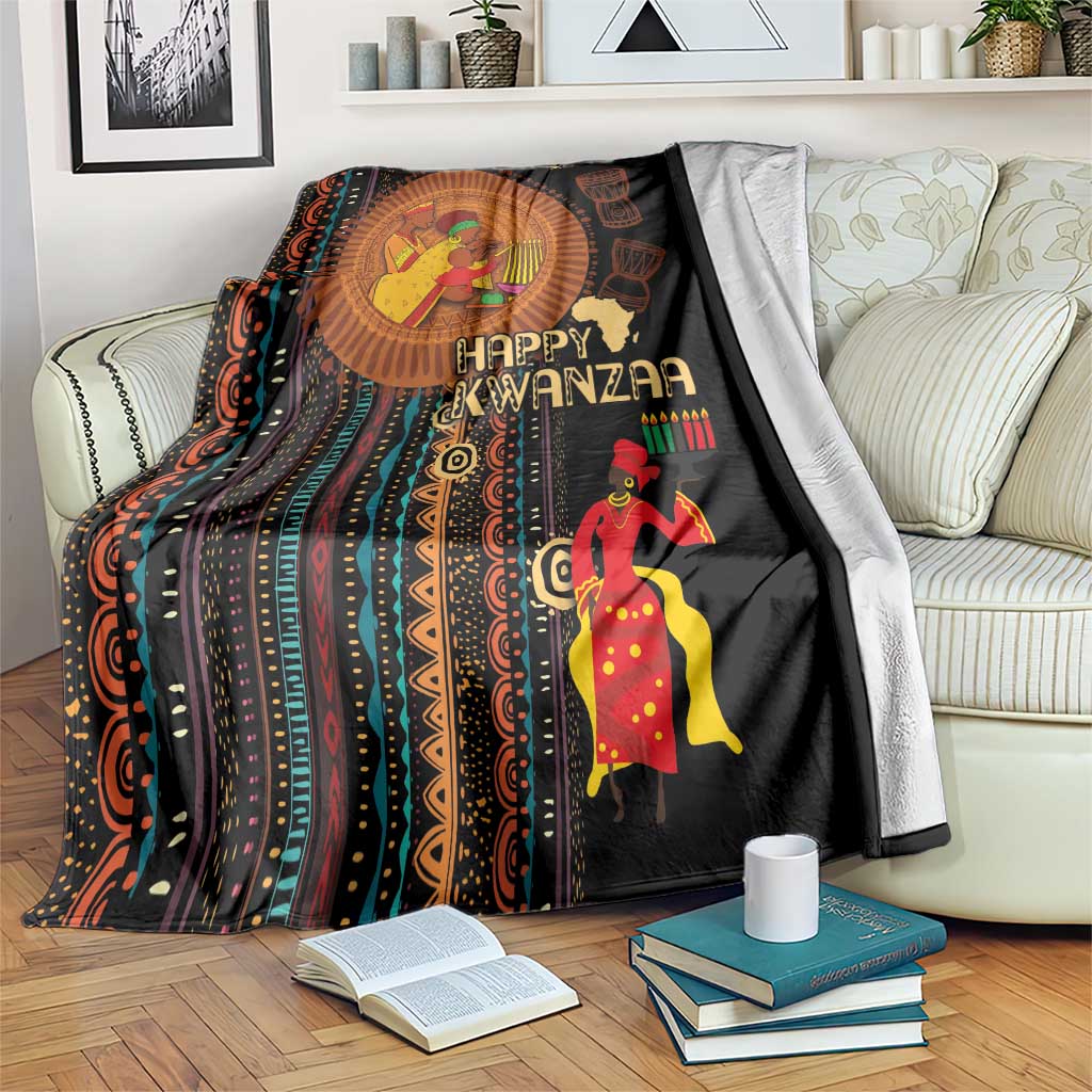 Happy Kwanzaa African Tribal Pattern Blanket