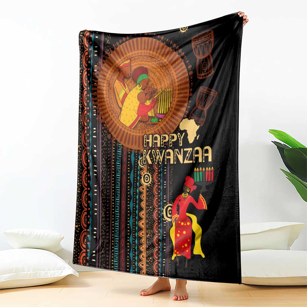 Happy Kwanzaa African Tribal Pattern Blanket
