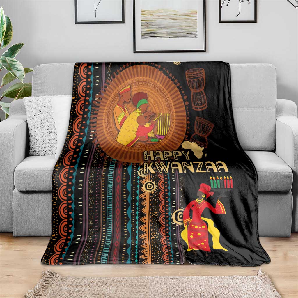 Happy Kwanzaa African Tribal Pattern Blanket