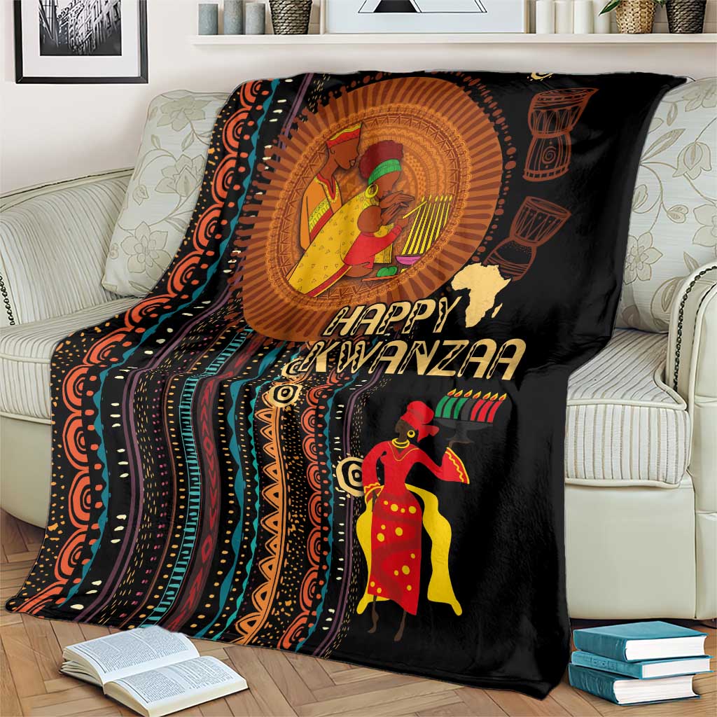 Happy Kwanzaa African Tribal Pattern Blanket