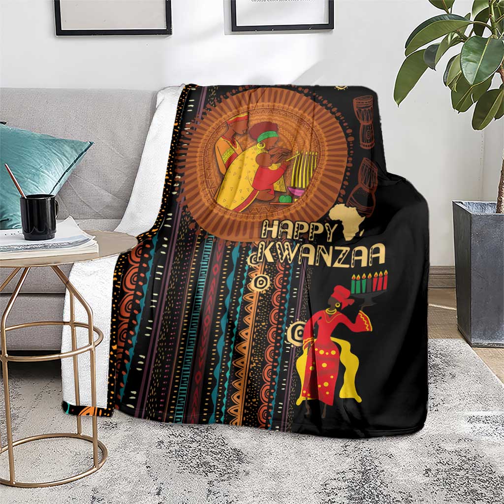 Happy Kwanzaa African Tribal Pattern Blanket