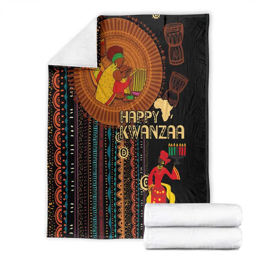 Happy Kwanzaa African Tribal Pattern Blanket