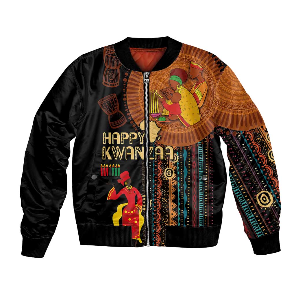 Happy Kwanzaa African Tribal Pattern Bomber Jacket - Wonder Print Shop