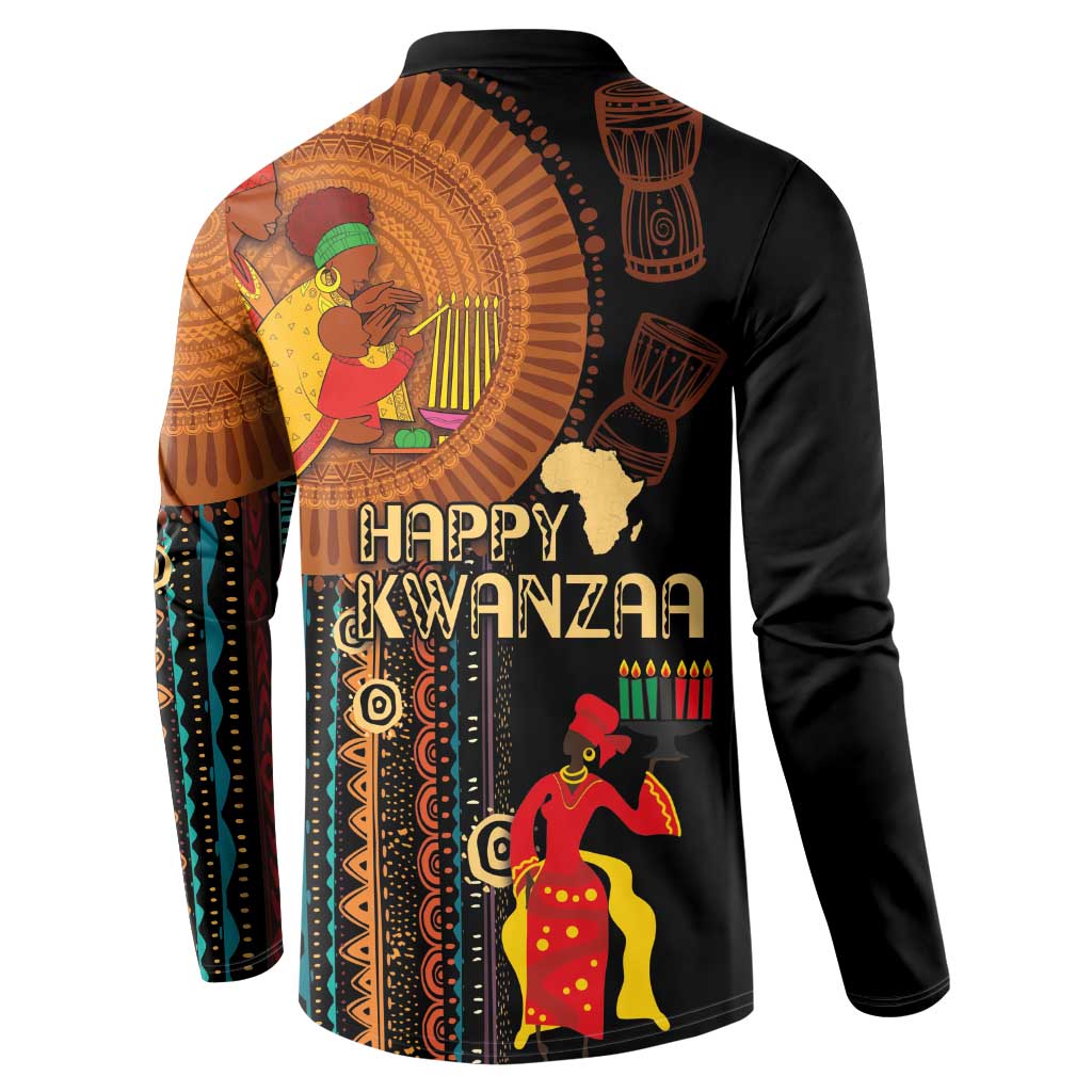 Happy Kwanzaa African Tribal Pattern Button Sweatshirt - Wonder Print Shop