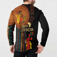 Happy Kwanzaa African Tribal Pattern Button Sweatshirt - Wonder Print Shop