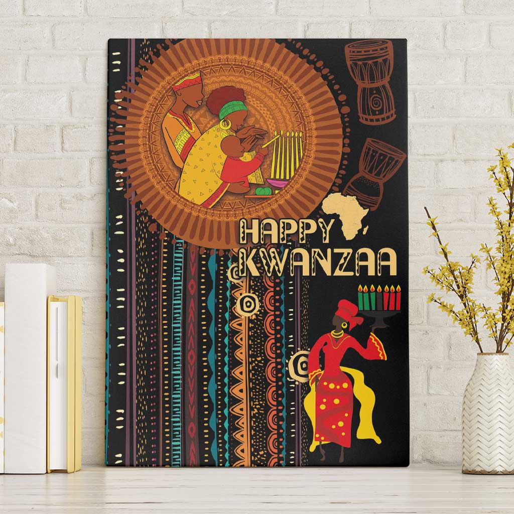 Happy Kwanzaa African Tribal Pattern Canvas Wall Art - Wonder Print Shop