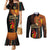 Happy Kwanzaa African Tribal Pattern Couples Matching Mermaid Dress and Long Sleeve Button Shirt
