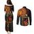Happy Kwanzaa African Tribal Pattern Couples Matching Puletasi and Long Sleeve Button Shirt - Wonder Print Shop