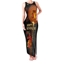 Happy Kwanzaa African Tribal Pattern Family Matching Tank Maxi Dress and Hawaiian Shirt - Wonder Print Shop