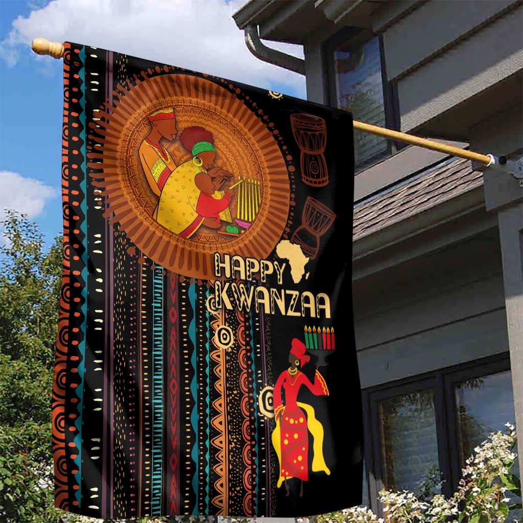 Happy Kwanzaa African Tribal Pattern Garden Flag - Wonder Print Shop