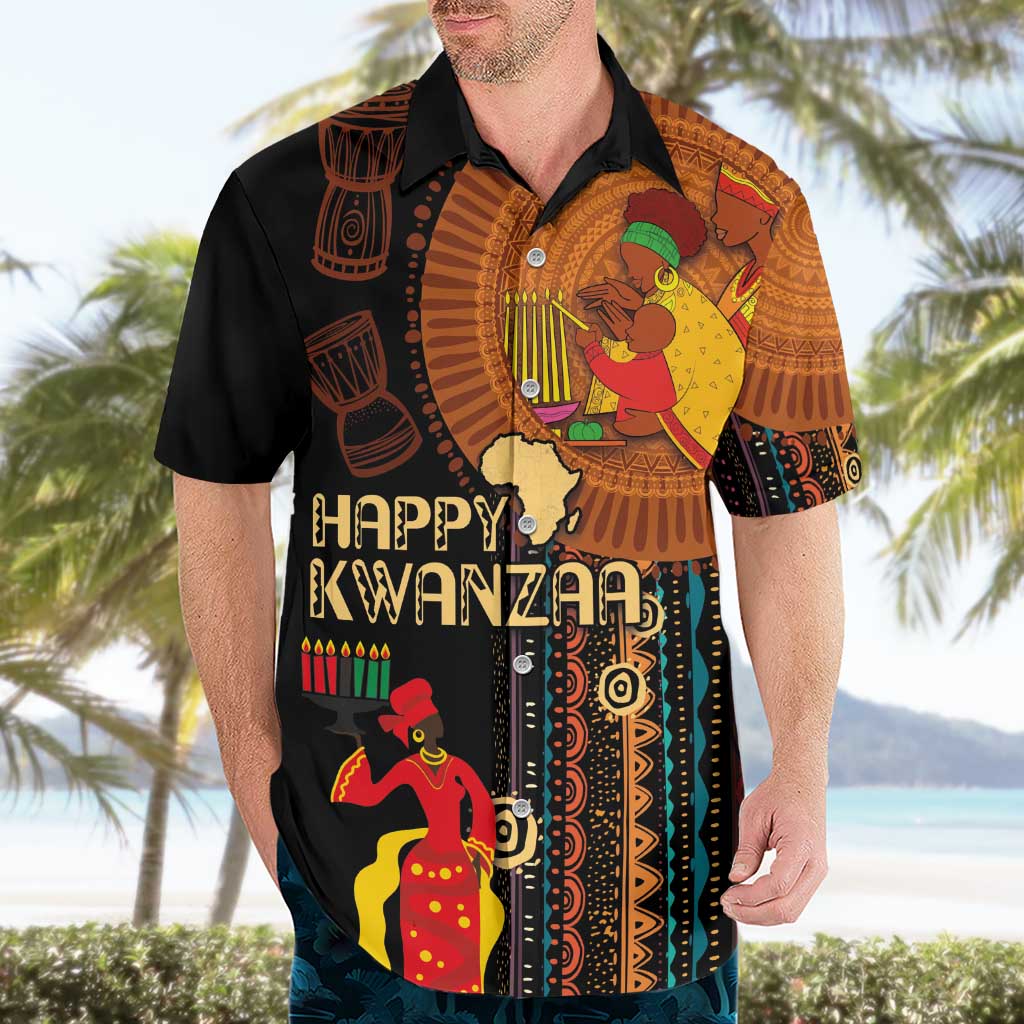 Happy Kwanzaa African Tribal Pattern Hawaiian Shirt - Wonder Print Shop