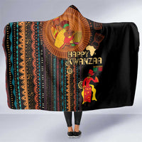 Happy Kwanzaa African Tribal Pattern Hooded Blanket