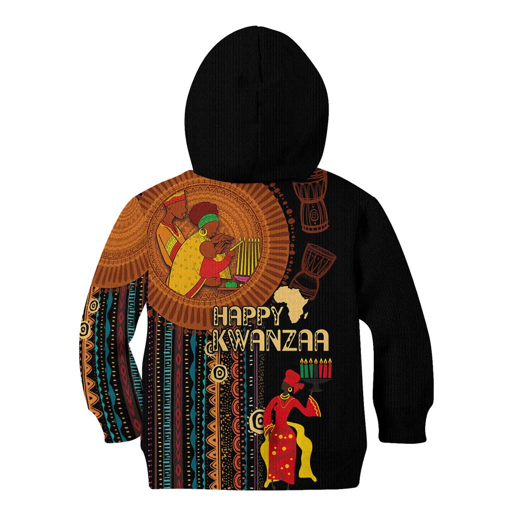 Happy Kwanzaa African Tribal Pattern Kid Hoodie - Wonder Print Shop