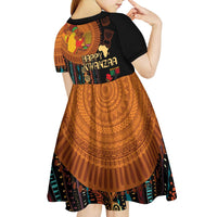 Happy Kwanzaa African Tribal Pattern Kid Short Sleeve Dress - Wonder Print Shop