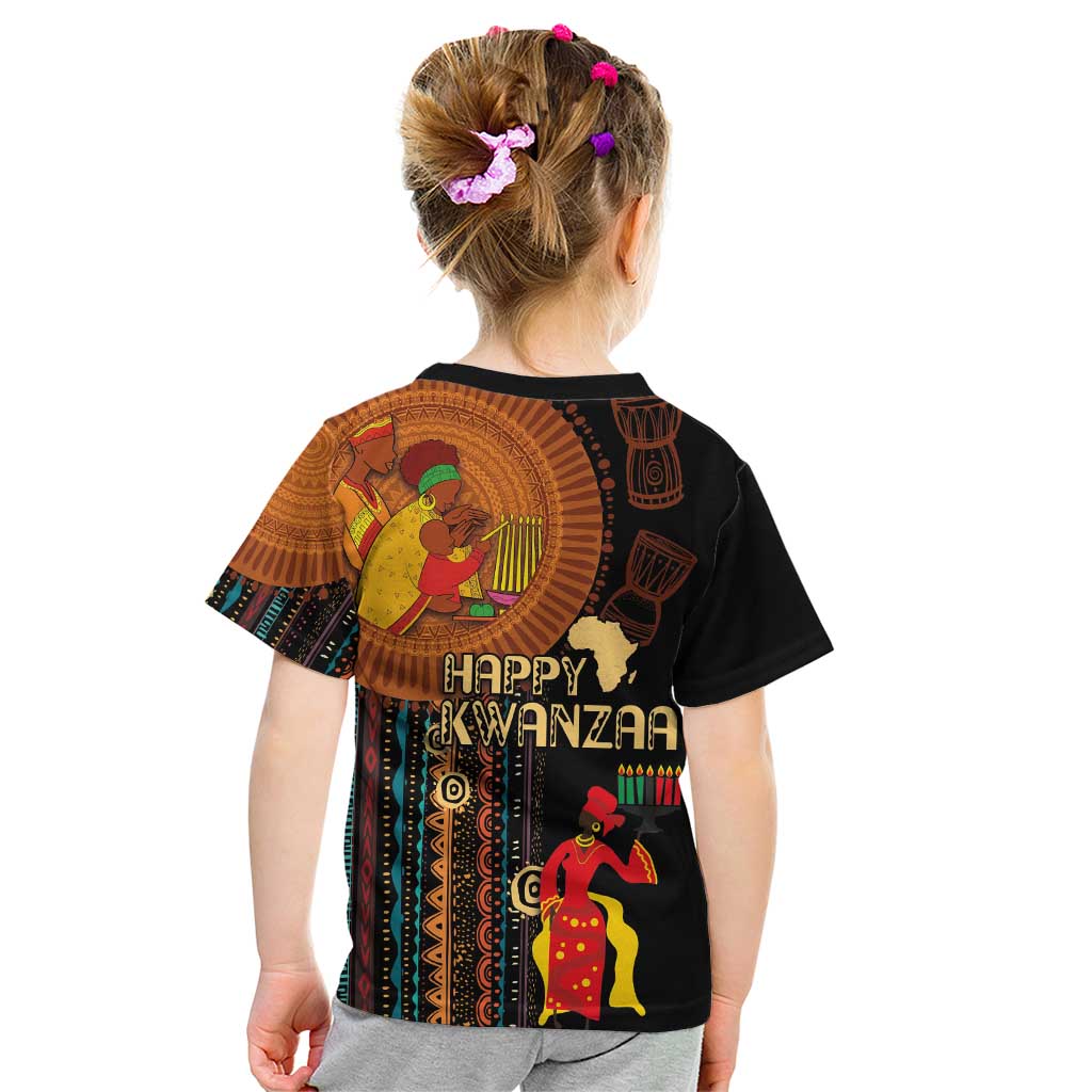 Happy Kwanzaa African Tribal Pattern Kid T Shirt - Wonder Print Shop